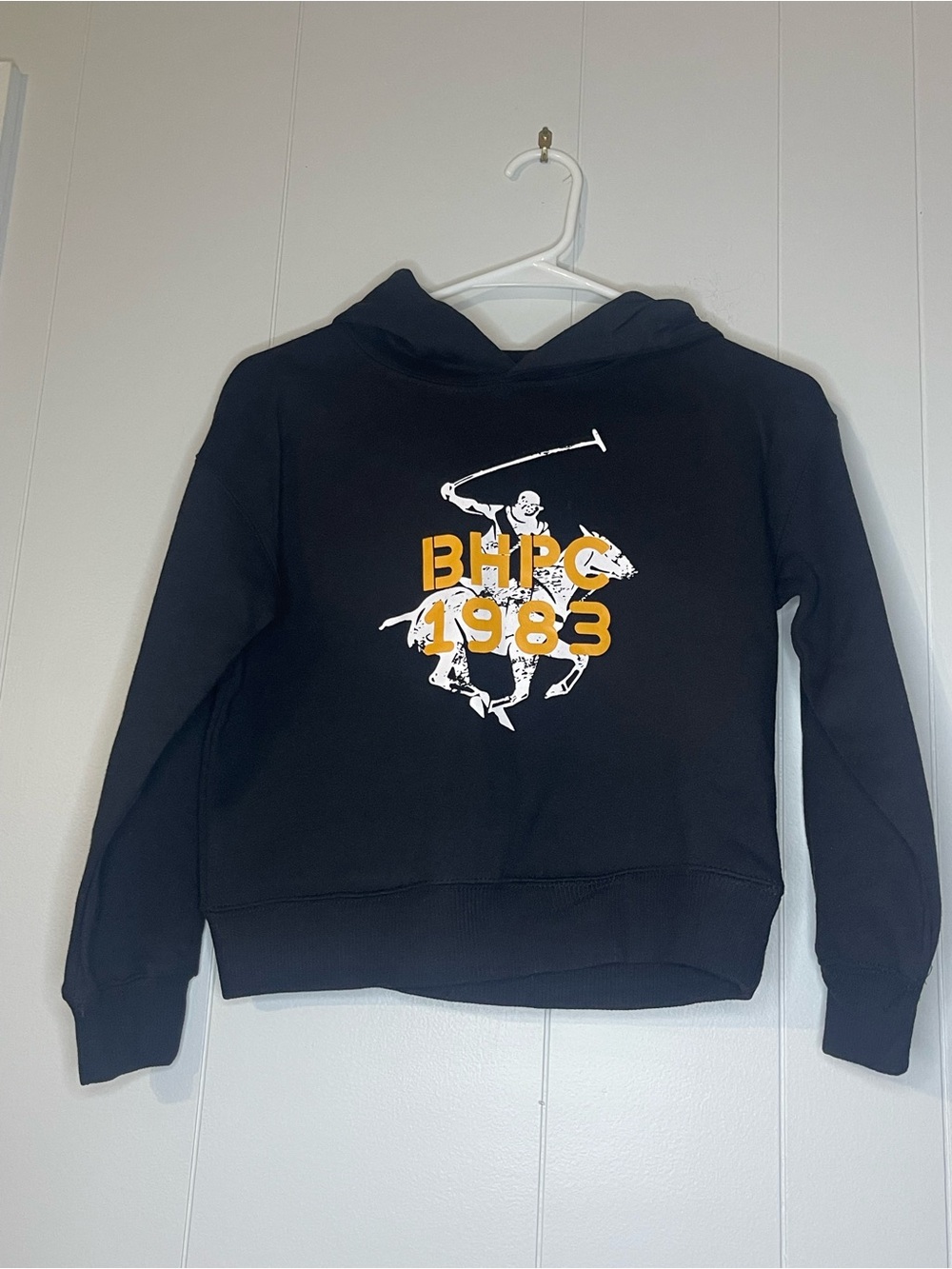 Beverly Hills Polo Club Black Hoodie with Gold & White Logo